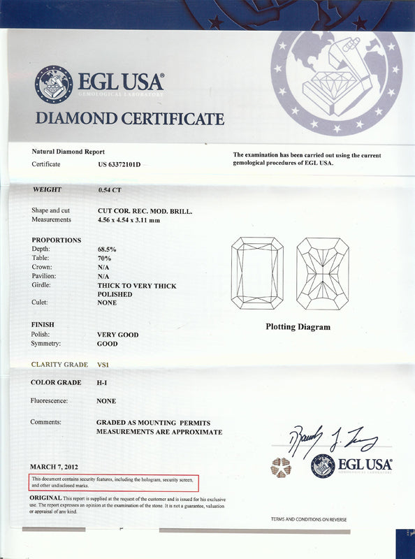 0.54ct Diamond 18k White Gold Engagement Ring