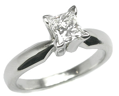 0.56ct Princess Cut Diamond Platinum Solitaire Engagement Ring