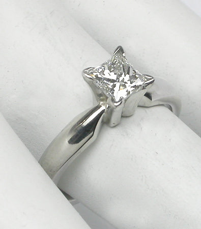 0.56ct Princess Cut Diamond Platinum Solitaire Engagement Ring