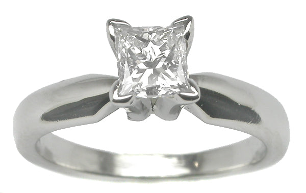 0.56ct Princess Cut Diamond Platinum Solitaire Engagement Ring
