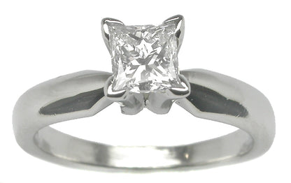0.56ct Princess Cut Diamond Platinum Solitaire Engagement Ring