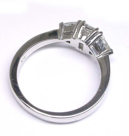 0.57ct Emerald Cut 18k White Gold Diamond Engagement Ring