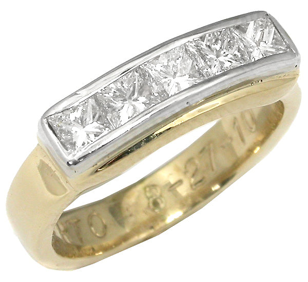 0.60ct Diamond 2 Tone Gold Wedding Band