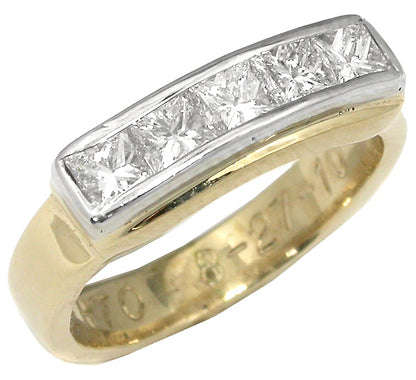 0.60ct Diamond 2 Tone Gold Wedding Band