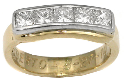 0.60ct Diamond 2 Tone Gold Wedding Band