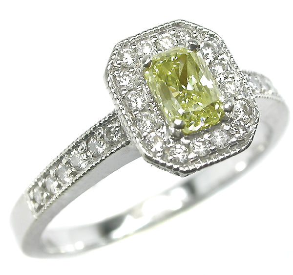 0.60ct Natural Fancy Yellow Diamond Engagement 14k Gold Ring