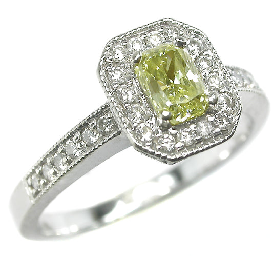 0.60ct Natural Fancy Yellow Diamond Engagement 14k Gold Ring