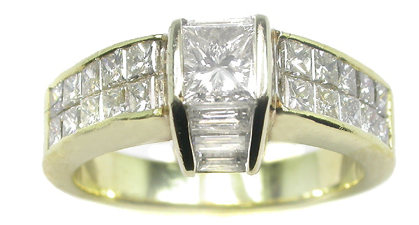 0.60ct Princess Cut Diamond 18k Yellow Gold Engagement Ring