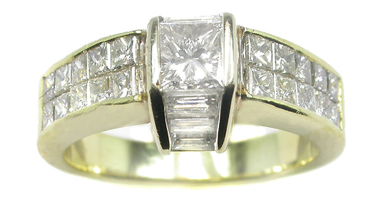 0.60ct Princess Cut Diamond 18k Yellow Gold Engagement Ring