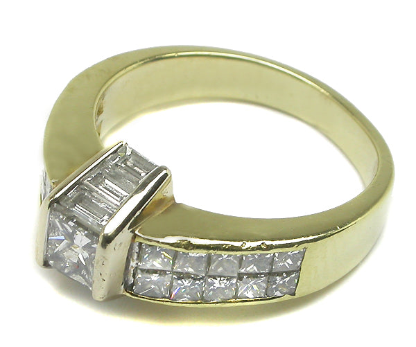 0.60ct Princess Cut Diamond 18k Yellow Gold Engagement Ring