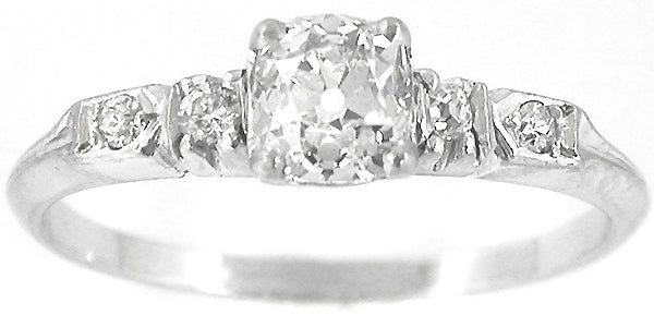 0.63ct Cushion Diamond Platinum Engagement Ring