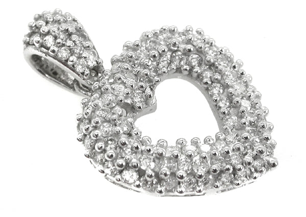 0.65ct Diamond  Open Heart Pendant