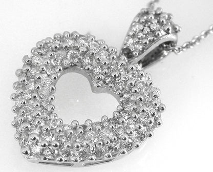 0.65ct Diamond  Open Heart Pendant