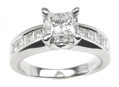 0.65ct Princess Cut Diamond 14k Gold Engagement Ring