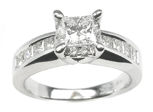 0.65ct Princess Cut Diamond 14k Gold Engagement Ring