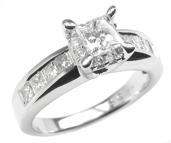 0.65ct Princess Cut Diamond 14k Gold Engagement Ring