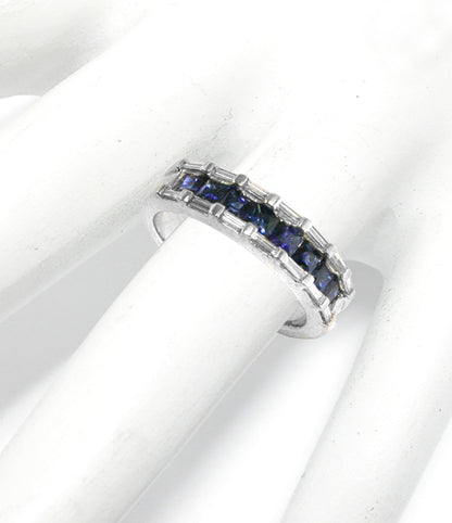 0.65ct Sapphire  Diamond Platinum Wedding Band