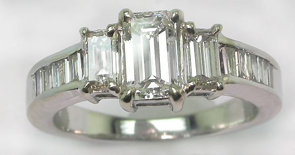 0.68ct Emerald Cut Diamond 14k White Gold Engagement Ring