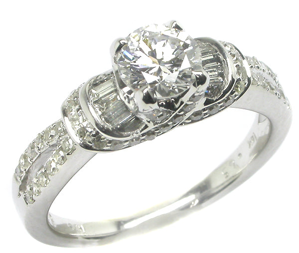 0.69ct Diamond 14k White Gold Engagement Ring