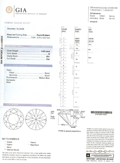 0.69ct Diamond 14k White Gold Engagement Ring