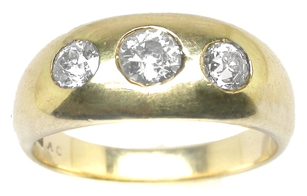 0.70ct Diamond 14k Yellow Gold Victorian Gypsy Ring