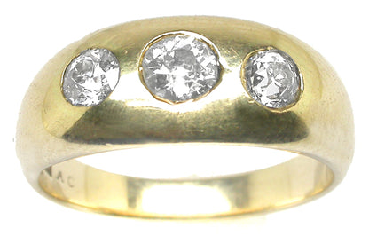 0.70ct Diamond 14k Yellow Gold Victorian Gypsy Ring