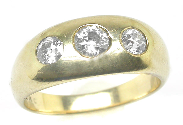 0.70ct Diamond 14k Yellow Gold Victorian Gypsy Ring