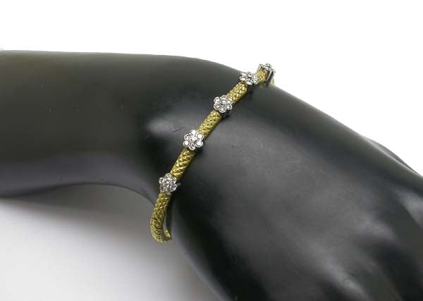 0.70ct Diamond 14k Yellow & White Gold Bangle