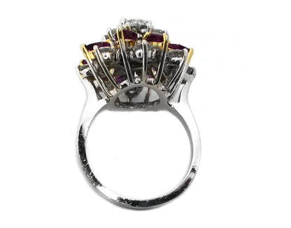 0.70ct Oval  Diamond Ruby Ring