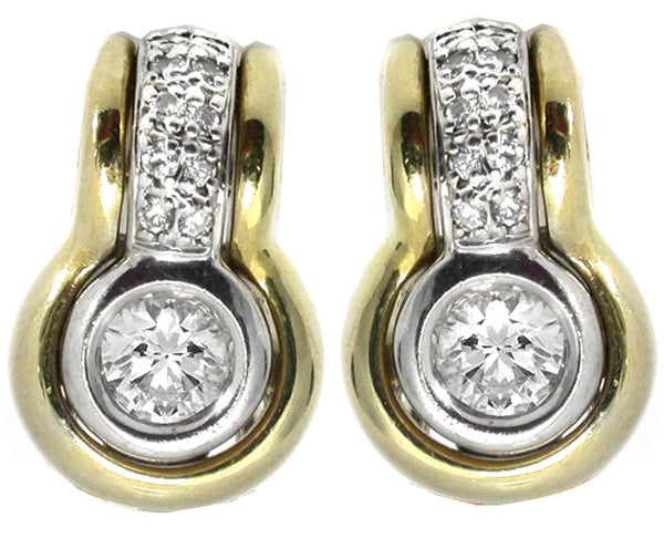 0.70ct Round Diamond  Gold Earrings