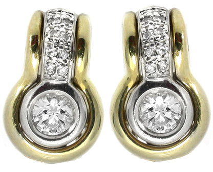 0.70ct Round Diamond  Gold Earrings