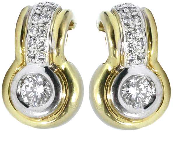 0.70ct Round Diamond  Gold Earrings
