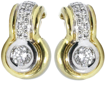 0.70ct Round Diamond  Gold Earrings