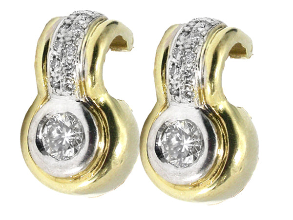 0.70ct Round Diamond  Gold Earrings