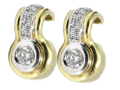 0.70ct Round Diamond  Gold Earrings