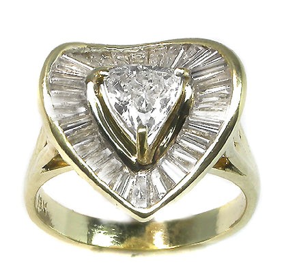 0.70ct Trilliant Diamond 18k Yellow Gold Heart Ring