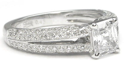 0.71ct Asscher Cut Diamond Platinum Engagement Ring