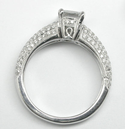 0.71ct Asscher Cut Diamond Platinum Engagement Ring
