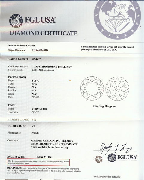 0.74ct Diamond 14k Gold Engagement Ring