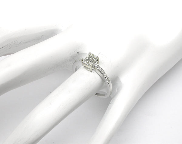 0.74ct Emerald Cut Diamond 18k White Gold Engagement Ring