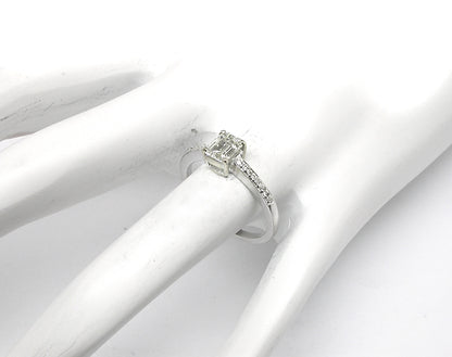 0.74ct Emerald Cut Diamond 18k White Gold Engagement Ring