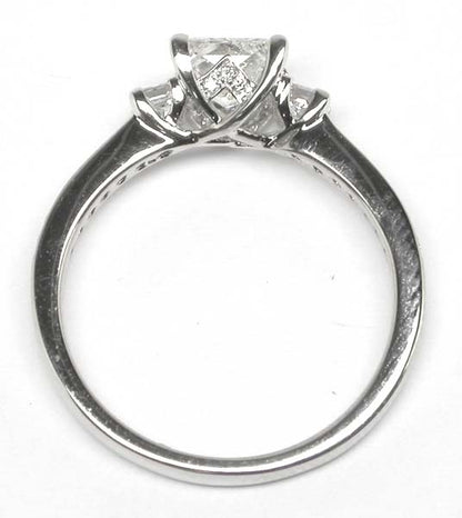 0.74ct Princess Cut Diamond 18k White Gold Engagement Ring