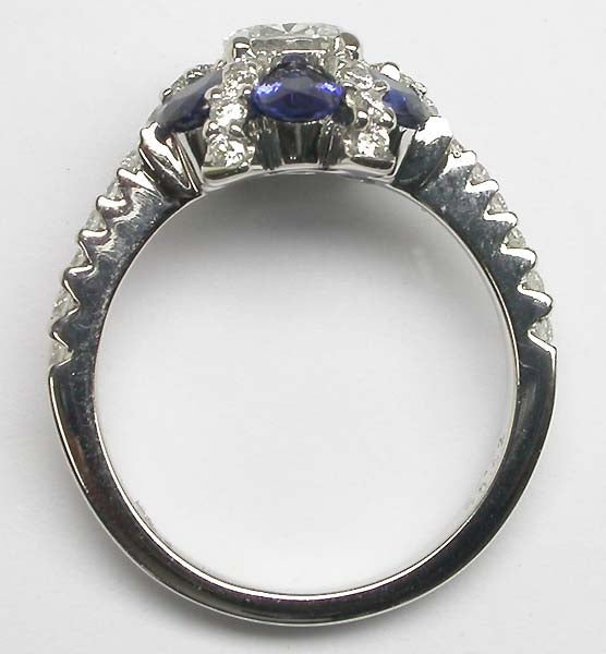 0.75ct 18k White Gold Diamond Sapphire Ring