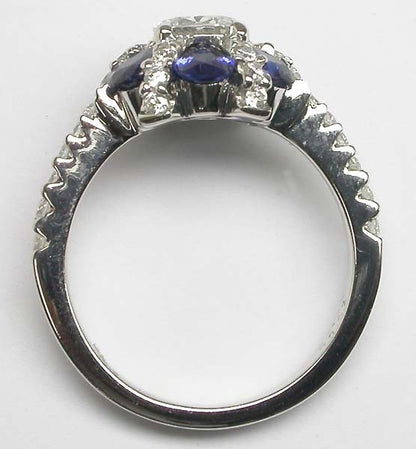 0.75ct 18k White Gold Diamond Sapphire Ring