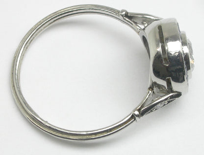 0.75ct Art Deco Style Platinum Diamond Sapphite Engagement Ring