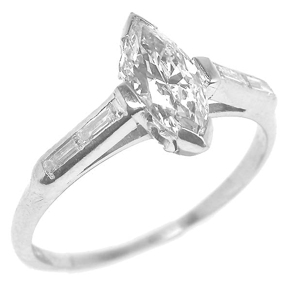 0.75ct Marquise Cut Diamond Platinum Engagement Ring