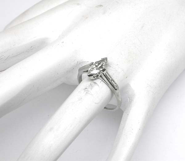 0.75ct Marquise Cut Diamond Platinum Engagement Ring