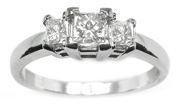 0.75ct Princess Cut Platinum Diamond Engagement Ring