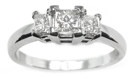0.75ct Princess Cut Platinum Diamond Engagement Ring