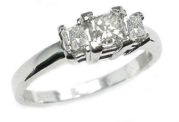 0.75ct Princess Cut Platinum Diamond Engagement Ring
